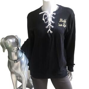 PINK Victoria's Secret Buff 'em Up Colorado Buffaloes Sweater Lace Up Size XS